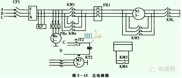 自动扶梯的电气控制系统与继电器控制系统原理图