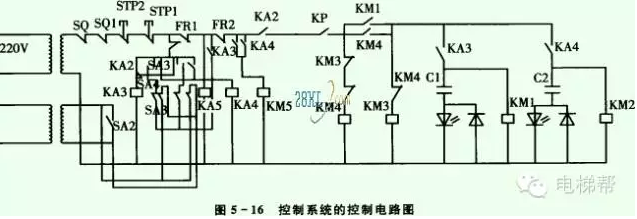 自动扶梯的电气控制系统与继电器控制系统原理图